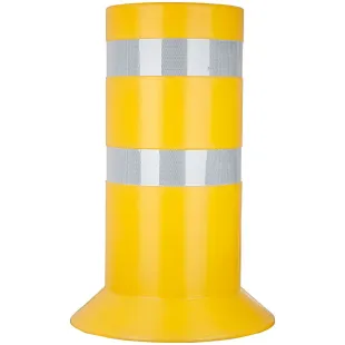 Słupek parkingowy blokujący ostrzegawczy | PCV, 90 cm, na stopie, gruby, szeroki